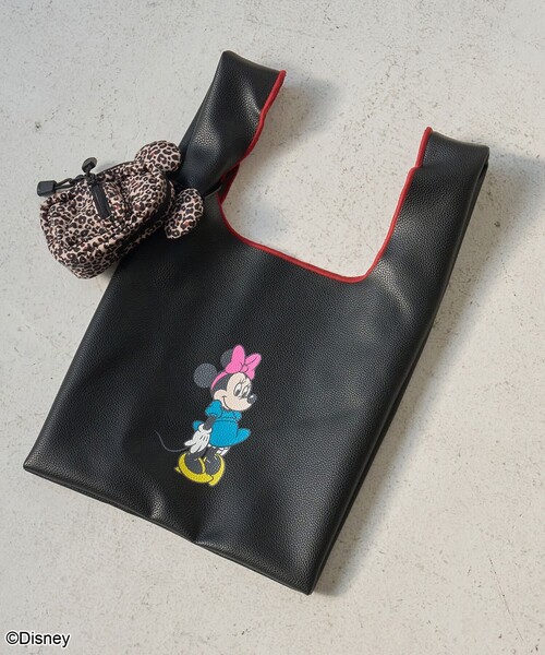 coen(コーエン)の「【MICKEY(ミッキー)/別注】配色パイピング レザーライクショッパーバッグ(ハンドバッグ・レディース・その他1/ブラック/レッド/シルバー/その他2/その他3・FREE)」の5枚目の写真