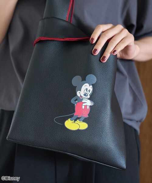 coen(コーエン)の「【MICKEY(ミッキー)/別注】配色パイピング レザーライクショッパーバッグ(ハンドバッグ・レディース・その他1/ブラック/レッド/シルバー/その他2/その他3・FREE)」の9枚目の写真