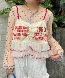 HELLO.SANFRANCISCO | 【HELLO.SANFRANCISCO/ハローサンフランシスコ】プリントロゴチュールキャミビスチェ(タンクトップ)