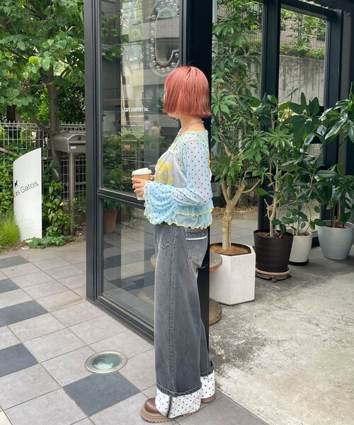 HELLO.SANFRANCISCO(ハローサンフランシスコ)の「【HELLO.SANFRANCISCO/ハローサンフランシスコ】プリントロゴチュールキャミビスチェ(タンクトップ・レディース・ピンク/グレー/アイボリー・ONE SIZE)」の14枚目の写真