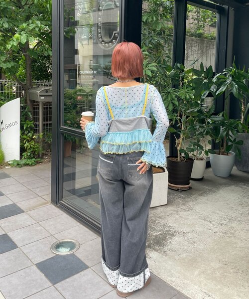 HELLO.SANFRANCISCO(ハローサンフランシスコ)の「【HELLO.SANFRANCISCO/ハローサンフランシスコ】プリントロゴチュールキャミビスチェ(タンクトップ・レディース・ピンク/グレー/アイボリー・ONE SIZE)」の15枚目の写真