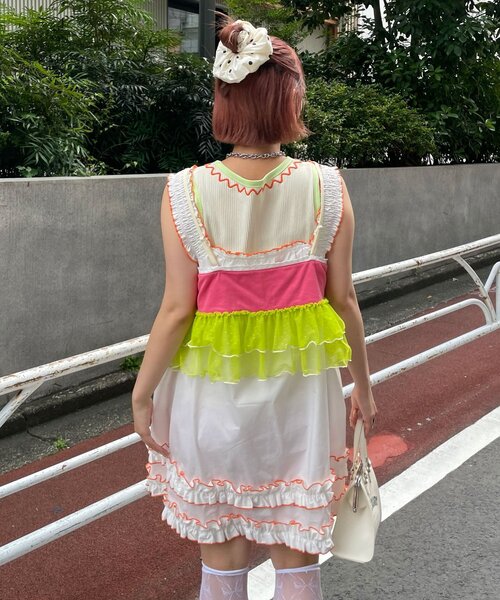 HELLO.SANFRANCISCO(ハローサンフランシスコ)の「【HELLO.SANFRANCISCO/ハローサンフランシスコ】プリントロゴチュールキャミビスチェ(タンクトップ・レディース・ピンク/グレー/アイボリー・ONE SIZE)」の18枚目の写真