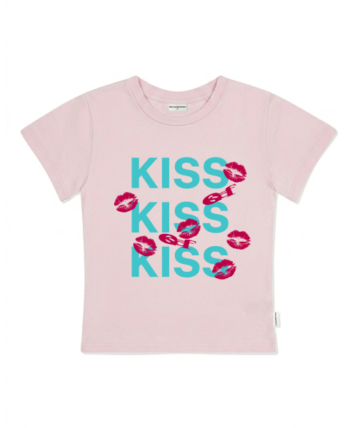ESCAPEFROM(エスケープフロム)の「KISS KISS KISSプリントスリムフィット半袖Tシャツピンク(Tシャツ/カットソー・レディース・その他・LARGE/MEDIUM)」の1枚目の写真