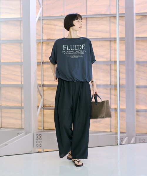 Rouge vif(ルージュヴィフ)の「【セットアップ対応】フィブリルイージーパンツ/ウエストゴム(その他パンツ・レディース・ブラウン/ブラック・36/38)」の20枚目の写真