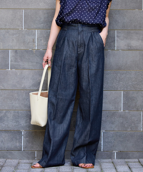 B.C STOCK(ベーセーストック)の「ウォッシャブル / DU JOUR / デュ ジュール MODERN SLACKS JEAN(デニムパンツ・レディース・ブラック系その他/ネイビー・36/38)」の2枚目の写真