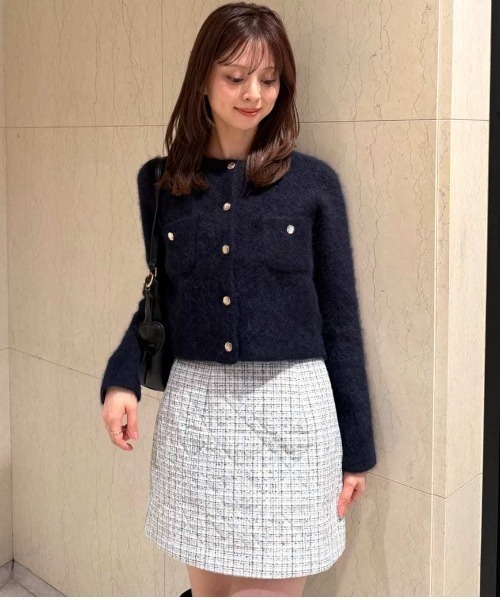 SNIDEL（スナイデル）の「【WARM/セットアップ対応】キルティングミニスカート（スカート・レディース・ホワイト/ライトブルー/ブラック・1/0）」の3枚目の写真