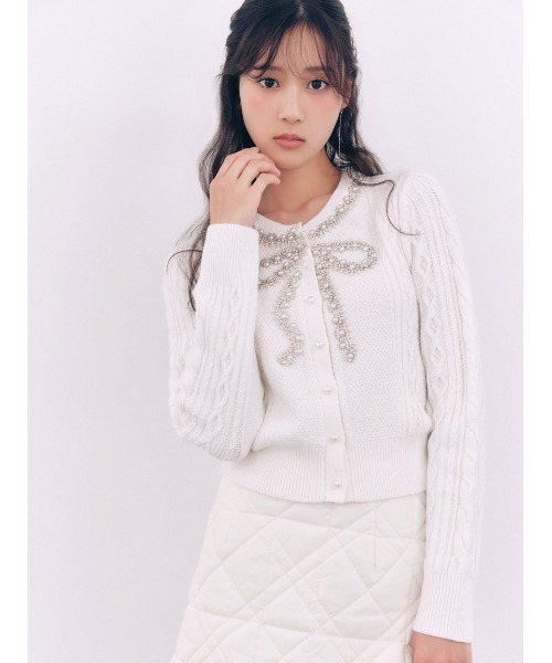 SNIDEL（スナイデル）の「【WARM/セットアップ対応】キルティングミニスカート（スカート・レディース・ホワイト/ライトブルー/ブラック・1/0）」の4枚目の写真