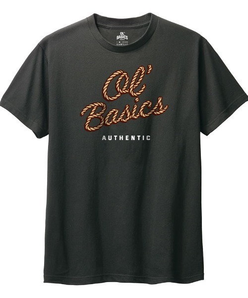 Ol' Basics（オールベーシックス）の「Ol' Basics（オール・ベーシックス） 半袖Tシャツ Ol'Basics ロゴ プリント 5.6オンス トップス カットソー メンズ ユニセックス（Tシャツ/カットソー・メンズ・ヘザーグレー/ホワイト/スミクロ・XS/S/M/L/XL）」の2枚目の写真