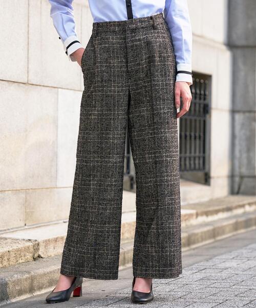 DRESSTERIOR(ドレステリア)の「【セットアップ可】ループグレンチェックワイドパンツ(その他パンツ・レディース・ブラック系1・38/36/34/40)」の1枚目の写真