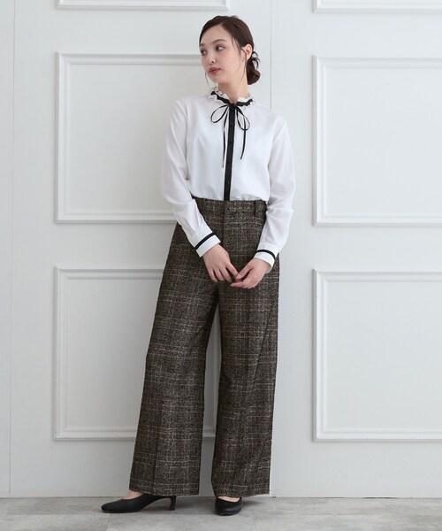 DRESSTERIOR(ドレステリア)の「【セットアップ可】ループグレンチェックワイドパンツ(その他パンツ・レディース・ブラック系1・38/36/34/40)」の5枚目の写真