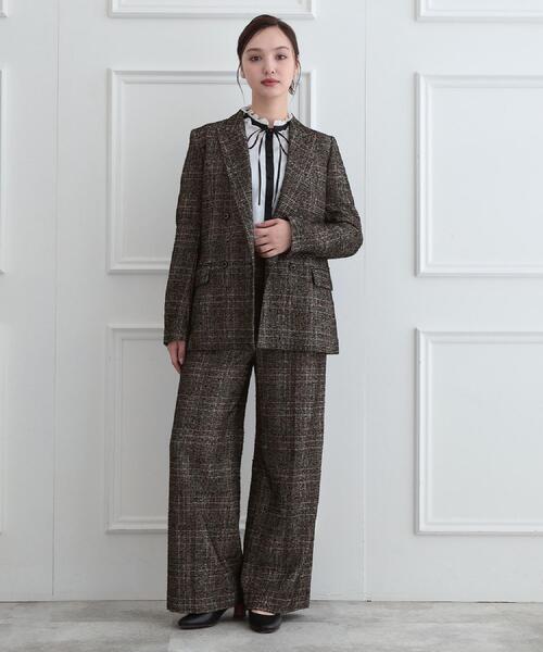 DRESSTERIOR(ドレステリア)の「【セットアップ可】ループグレンチェックワイドパンツ(その他パンツ・レディース・ブラック系1・38/36/34/40)」の4枚目の写真