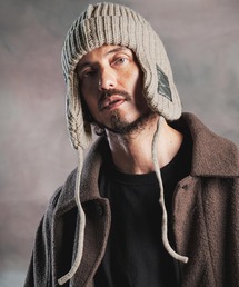 ANGENEHM（アンゲネーム）の「mko13824-Earflap Wide Rib Knit Beanie イヤーフラップニットビーニー(AG07-005acg)（ニットキャップ/ビーニー）」