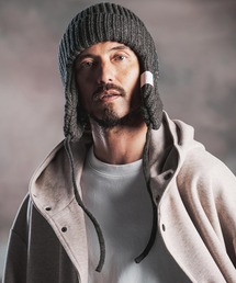 ANGENEHM（アンゲネーム）の「mko13824-Earflap Wide Rib Knit Beanie イヤーフラップニットビーニー(AG07-005acg)（ニットキャップ/ビーニー）」