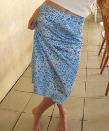 CENTAUR.KR（セントール）の「LEOPARD MIDI SKIRT_SKY BLUE（スカート）」