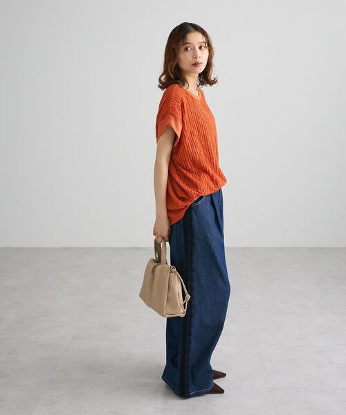 Green Parks(グリーンパークス)の「表面感カットフリルフレンチプルオーバー(Tシャツ/カットソー・レディース・オレンジ/ブラック/ホワイト系その他2/カーキ・FREE)」の7枚目の写真