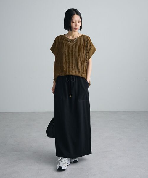 Green Parks(グリーンパークス)の「表面感カットフリルフレンチプルオーバー(Tシャツ/カットソー・レディース・オレンジ/ブラック/ホワイト系その他2/カーキ・FREE)」の11枚目の写真