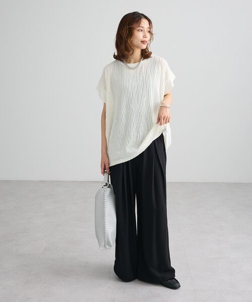 Green Parks(グリーンパークス)の「表面感カットフリルフレンチプルオーバー(Tシャツ/カットソー・レディース・オレンジ/ブラック/ホワイト系その他2/カーキ・FREE)」の16枚目の写真