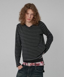 ASSORT SLAB CROPPED COMPACT V NECK LONG SLEEVE/アソートスラブクロップドコンパクトVネックロングスリーブ