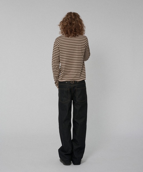 WISH FOR EVER(ウィッシュフォーエバー)の「ASSORT SLAB CROPPED COMPACT V NECK LONG SLEEVE/アソートスラブクロップドコンパクトVネックロングスリーブ(Tシャツ/カットソー・メンズ・ネイビー系/ネイビー/ブラック/ホワイト/チャコールグレー×ブラック/ブラウン/ワインレッド・SMALL/MEDIUM/LARGE)」の18枚目の写真