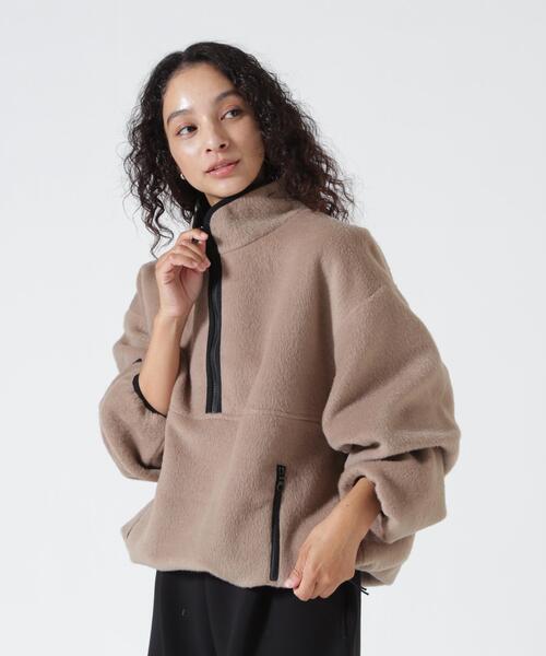 YENN(イエン)の「YENN(イエン)SHAGGY HALF ZIP JK(ブルゾン・レディース・チャコールグレー/ベージュ・F)」の8枚目の写真