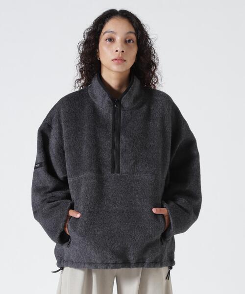 YENN(イエン)の「YENN(イエン)SHAGGY HALF ZIP JK(ブルゾン・レディース・チャコールグレー/ベージュ・F)」の12枚目の写真