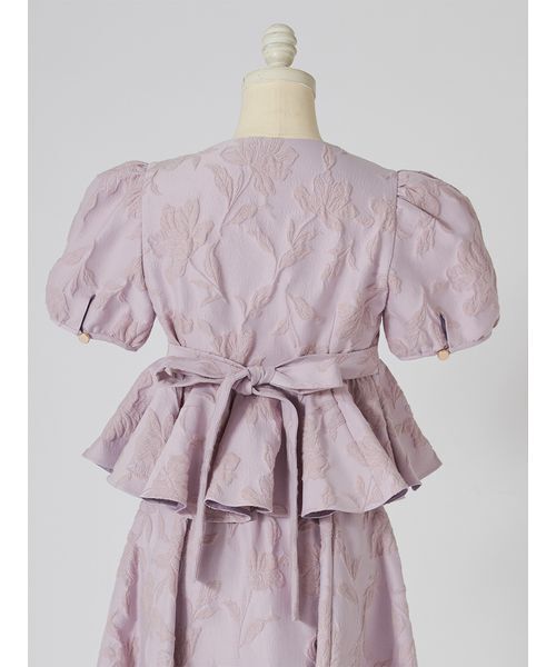 SNIDEL(スナイデル)の「ジャガードペプラムブラウス(シャツ/ブラウス・レディース・ブラック/ラベンダー/オフホワイト・F)」の6枚目の写真