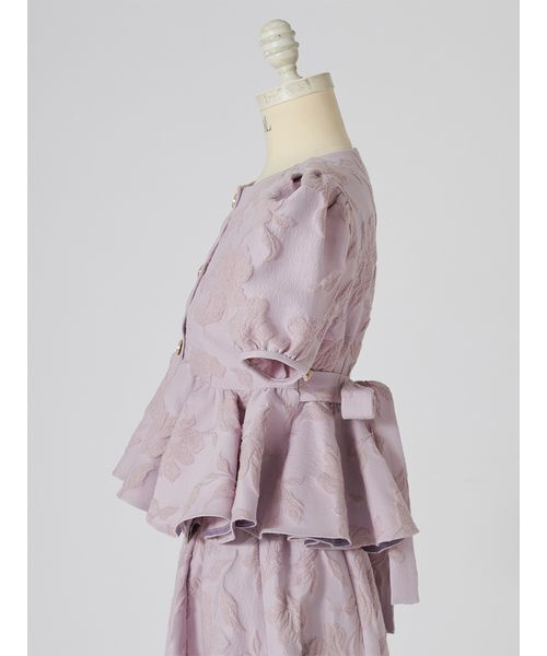 SNIDEL(スナイデル)の「ジャガードペプラムブラウス(シャツ/ブラウス・レディース・ブラック/ラベンダー/オフホワイト・F)」の7枚目の写真
