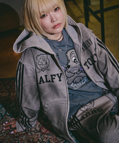 GALFY(ガルフィー)の「GALFY-全力汚し部SWTパーカー(パーカー・メンズ・ブラック/グレー/ピンク・XL/L)」の7枚目の写真