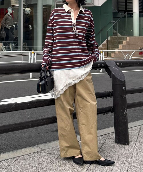fredy emue(フレディエミュ)の「【@suda_mame3企画】サテンレースアシメカットキャミワンピース(ワンピース・レディース・オフホワイト/ダークブラウン・38)」の15枚目の写真