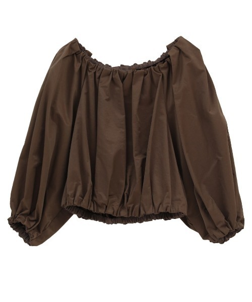 CLANE(クラネ)の「CLANE/クラネ/VOLUME SLEEVE CROPPED BLOUSE(Tシャツ/カットソー・レディース・ブラウン/その他18/ホワイト・1)」の2枚目の写真