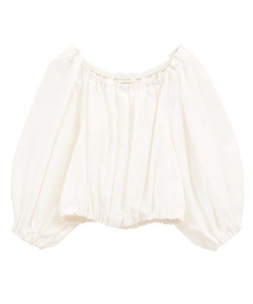CLANE(クラネ)の「CLANE/クラネ/VOLUME SLEEVE CROPPED BLOUSE(Tシャツ/カットソー・レディース・ブラウン/その他18/ホワイト・1)」の1枚目の写真