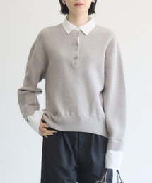 cloche シャツレイヤード風ニット