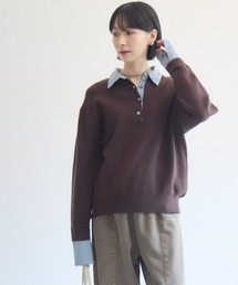 cloche シャツレイヤード風ニット