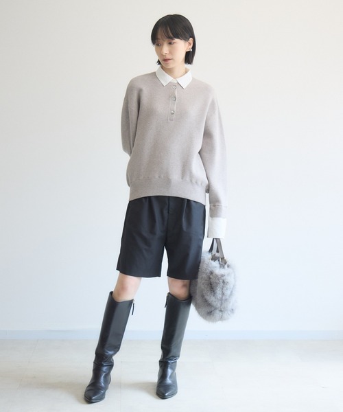 Paradise Picnic(パラダイスピクニック)の「cloche シャツレイヤード風ニット(ニット/セーター・レディース・ベージュ/ブラック/ブラウン・FREE)」の8枚目の写真