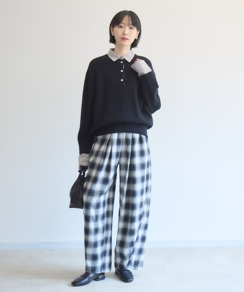 Paradise Picnic(パラダイスピクニック)の「cloche シャツレイヤード風ニット(ニット/セーター・レディース・ベージュ/ブラック/ブラウン・FREE)」の16枚目の写真