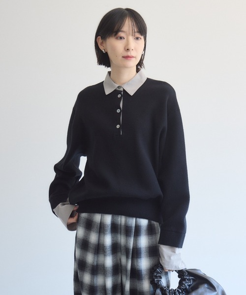 Paradise Picnic(パラダイスピクニック)の「cloche シャツレイヤード風ニット(ニット/セーター・レディース・ベージュ/ブラック/ブラウン・FREE)」の19枚目の写真