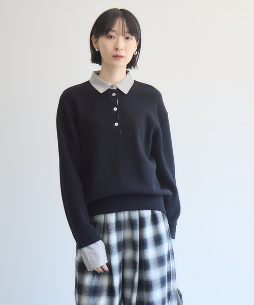 Paradise Picnic(パラダイスピクニック)の「cloche シャツレイヤード風ニット(ニット/セーター・レディース・ベージュ/ブラック/ブラウン・FREE)」の20枚目の写真