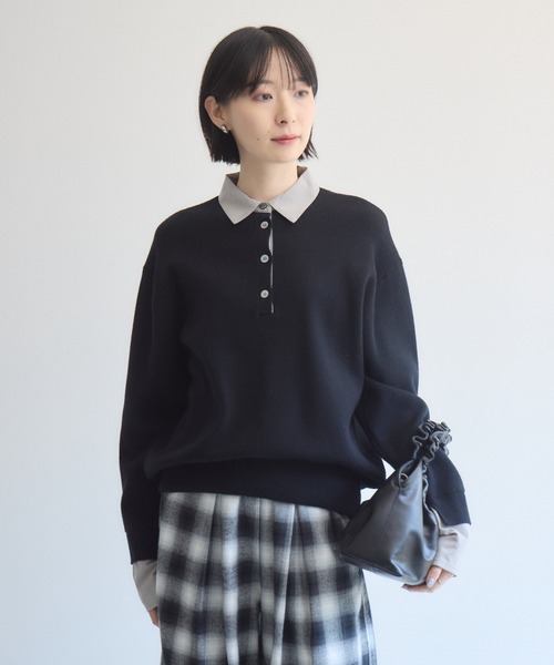 Paradise Picnic(パラダイスピクニック)の「cloche シャツレイヤード風ニット(ニット/セーター・レディース・ベージュ/ブラック/ブラウン・FREE)」の21枚目の写真
