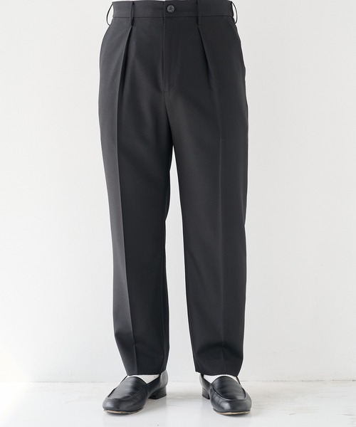 STUDIOUS（ステュディオス）の「【STUDIOUS】Woolycupra Pegtop Slacks（スラックス・メンズ・ブラック/ブラウン・1/2/3）」の2枚目の写真