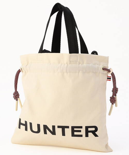 HUNTER(ハンター)の「HUNTER/ハンター 限定展開 EASY CANVAS DRAWSTRING MINI TOTE トートバッグ(トートバッグ・メンズ・ブラック/ホワイト・ONE SIZE)」の1枚目の写真