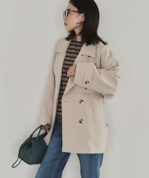 Doux archives(ドゥアルシーヴ)の「【ZOZO先行予約】ストレッチツイルミドルトレンチコート(トレンチコート・レディース・ブラウン/ベージュ/ブラック・FREE)」の16枚目の写真