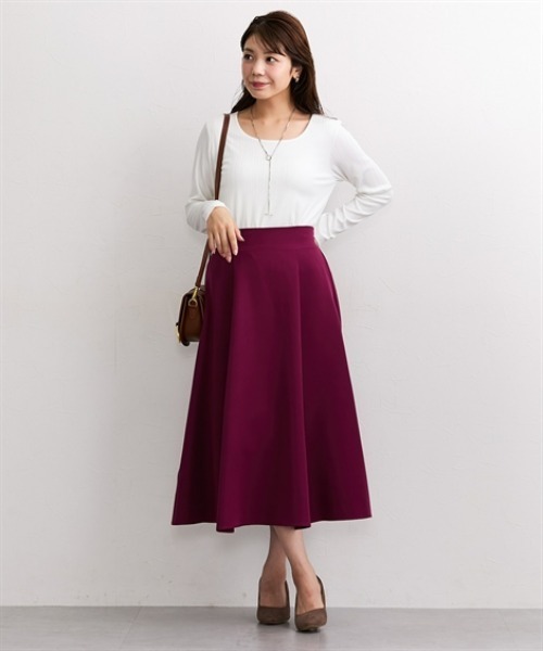 7days Life Styling（セブンデイズライフスタイリング）の「【選べる２タイプ】透け対策ランダムリブダブルフロント長袖トップス（Tシャツ/カットソー・レディース・ホワイト/ブラック/ブラック系/ホワイト系・M/L/LL/3L）」の6枚目の写真