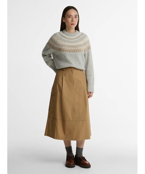 Barbour(バブアー)の「Carlyミディ コットン スカート(レディース)(スカート・レディース・ブラック/ライトベージュ・MEDIUM/SMALL)」の3枚目の写真