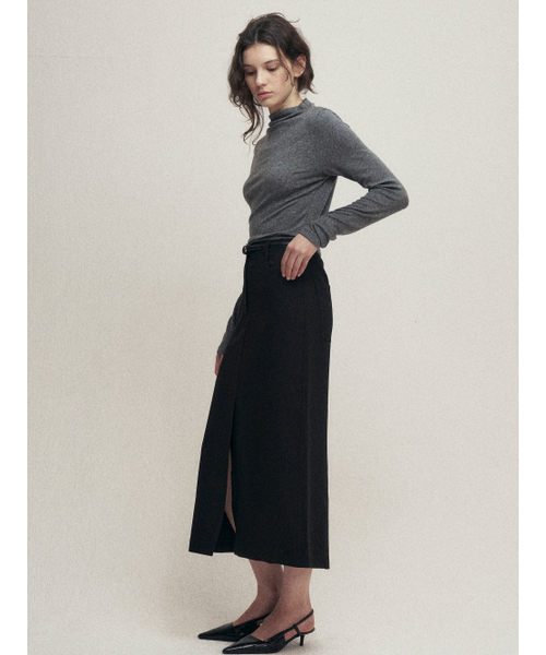 MALOUPE（マロップ）の「3117 ベルトスリムスカート (ブラック)（スカート・レディース・ブラック・SMALL/MEDIUM）」の2枚目の写真