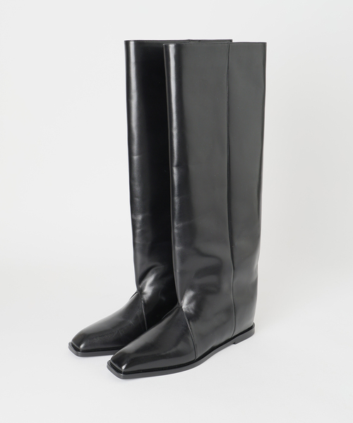 GRISE(グリーズ)の「《/WEB+一部店舗限定》GRISEレザースクエアワイドシャフトロングブーツ(ブーツ・レディース・ブラック/ブラウン・X-LARGE/LARGE/MEDIUM/SMALL)」の22枚目の写真