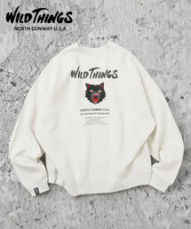 限定展開 WILD THINGS/ワイルドシングス CAT SWEAT / キャット クルーネック スウェット