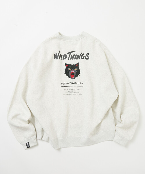 WILD THINGS(ワイルドシングス)の「限定展開 WILD THINGS/ワイルドシングス CAT SWEAT / キャット クルーネック スウェット(スウェット・メンズ・アッシュグレー/ピンク/グレイッシュベージュ/スミクロ・SMALL/MEDIUM/LARGE)」の21枚目の写真
