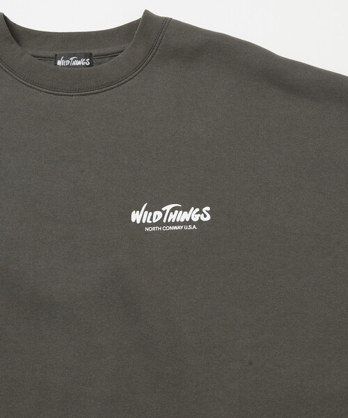 WILD THINGS(ワイルドシングス)の「限定展開 WILD THINGS/ワイルドシングス CAT SWEAT / キャット クルーネック スウェット(スウェット・メンズ・アッシュグレー/ピンク/グレイッシュベージュ/スミクロ・SMALL/MEDIUM/LARGE)」の9枚目の写真