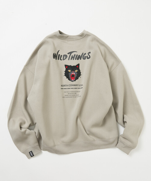 WILD THINGS(ワイルドシングス)の「限定展開 WILD THINGS/ワイルドシングス CAT SWEAT / キャット クルーネック スウェット(スウェット・メンズ・アッシュグレー/ピンク/グレイッシュベージュ/スミクロ・SMALL/MEDIUM/LARGE)」の10枚目の写真