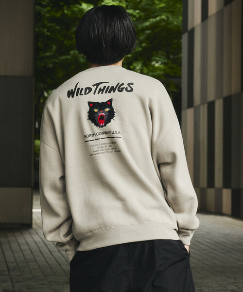 WILD THINGS(ワイルドシングス)の「限定展開 WILD THINGS/ワイルドシングス CAT SWEAT / キャット クルーネック スウェット(スウェット・メンズ・アッシュグレー/ピンク/グレイッシュベージュ/スミクロ・SMALL/MEDIUM/LARGE)」の18枚目の写真